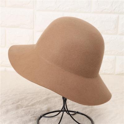 China Character Autumn Winter New Style Fashionable Billycock Single Brim Wool Formal Foldable Wide Hat for sale