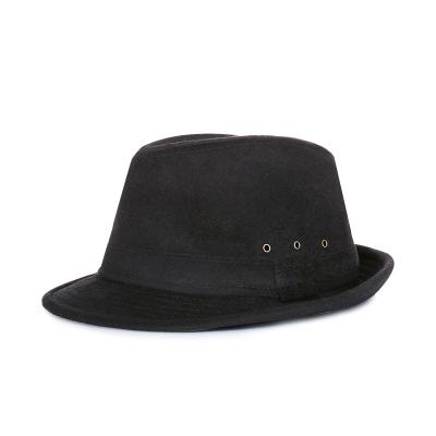 China Hot men's fashion of the British style of men's fifties and old autumn and winter new and breathable cotton yarn hat Jazz Fedora Hats Wholesale for sale