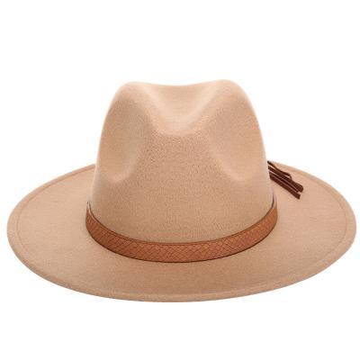 China European and American style hat 2021 autumn and winter new European and American style wool felt Jazz Hat Fashion Women's Fedora Top Hat Factory Direct sale for sale