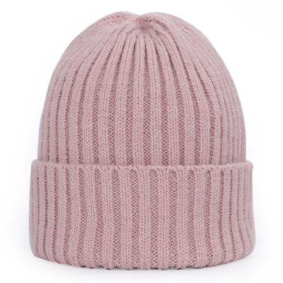 China 2021 Korean style COMMON warm winter knit Beanie Hat Cummon Pure color knitted woolen hat for autumn and winter for sale