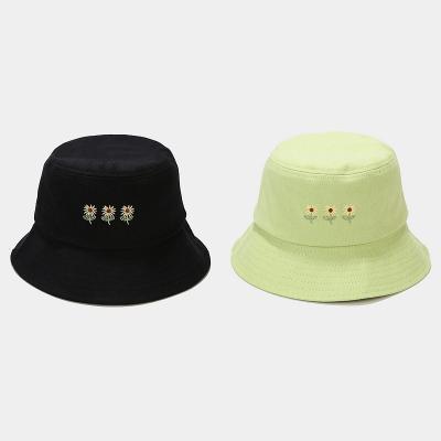 China Japan and Korean Style Japanese Style Flower Embroidery Fisherman Hats Outdoor Sunscreen Bucket Hat Newly for sale