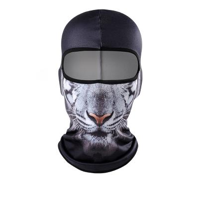 China Outdoor Elastic Winter Pile Cover 3D Windproof Printed Face Animal Cold Proof Face Shield Warm Head Cover Mask Cover for sale