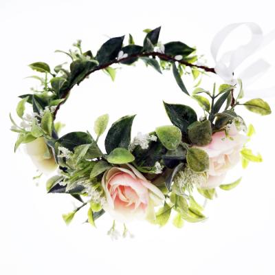 China European and American Style Flower Headdress Garland Wedding Photography Accessories Travel Bridal Holiday Flower Headband for sale