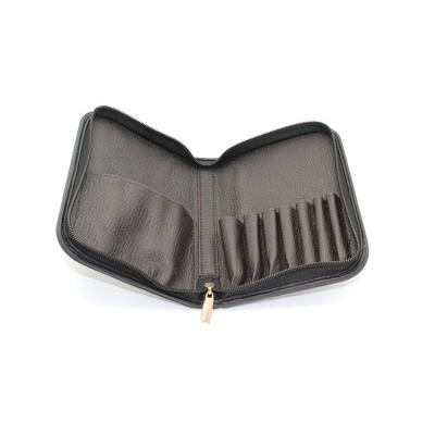 China Convenient 11pcs Makeup Brushes PU Leather Case Custom Own Logo Cosmetic Makeup Brush Bag for sale