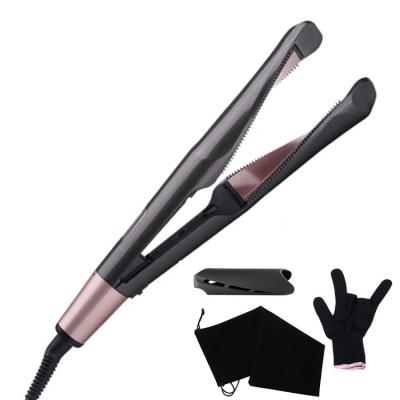 China Professional Ceramic 2 In 1 Rotating Curling Iron Hair Curler Straightener Tool for sale