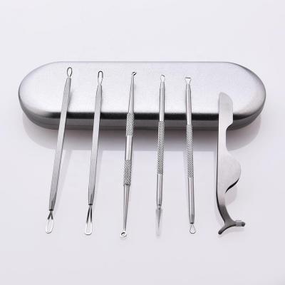 China Remove Acne Face Care Blackhead High Quality Cheap Remover Curved Acne Pimple Pimple Tools+Eyelash Auxiliary Clip for sale