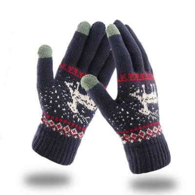 China Wholesale Soft Knitted Ski Mittens Unisex Touch Screen Autumn Winter Thick Warm Mittens Ski Mittens for sale