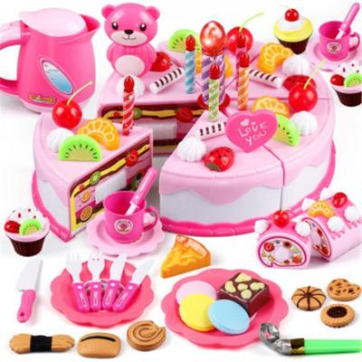 China Development Intellectual Children's Room Kitchen Toys Birthday Cake Cut Toys Fruit Creative DIY Gifts Toys CC383 for sale