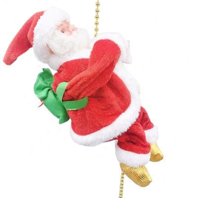 China Electric Climbing Toy Santa Christmas Baubles Fur Doll String Kids Gifts Novelty Plush Cartoon Figure Toy for sale