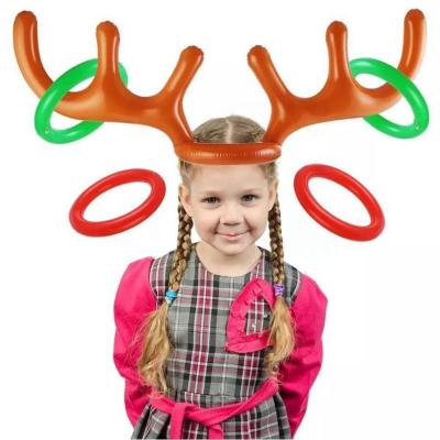 China Cute PVC Reindeer Antlers Inflatable Ring Toss Game Inflatable Reindeer Antler Hat For Kids Adults Indoor Carnival Game Outdoor Christmas for sale