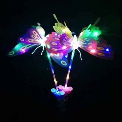 China Kid's Toys LED Butterfly Glowing Flash Toys Flash Stick Kids LED With Music Toy for sale