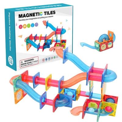 China Construction Toy Magnetic sheet pipe building block children's building blocks toys color box packing 118pcs for sale