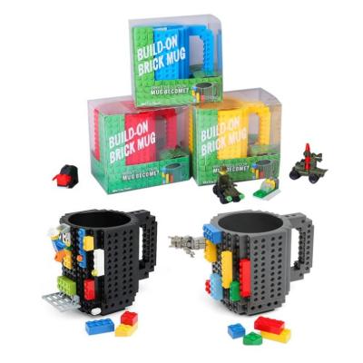 China Funny Educational Toy DIY Block Puzzle Mug For Kids Christmas Gift / Build-On Brick Mug Type Building Block Coffee Mug for sale