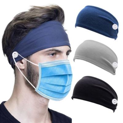 China Cotton Sports Headband Protection Ear Strain Prevention Sports Headband With Button For Masks for sale