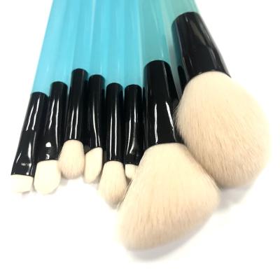 China Angular Blush Fluorescence Makeup Brush Set Popular Cosmetics Brushes Make Up Set for sale