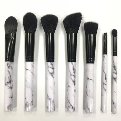 China Angular Blush Brush Logo Brushes Makeup Custom Goat Hair Marble Makeup for sale