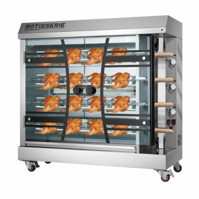 China Grilling Chicken Gas Stainless Steel Chicken Rotisseries Restaurant Hotel Equipment Gas Rotisserie for sale