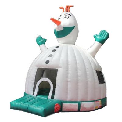 China Outdoor Or Indoor Bouncy White Color Snowman Castle Kid's Room Jumping Inflatable Bouncers for sale