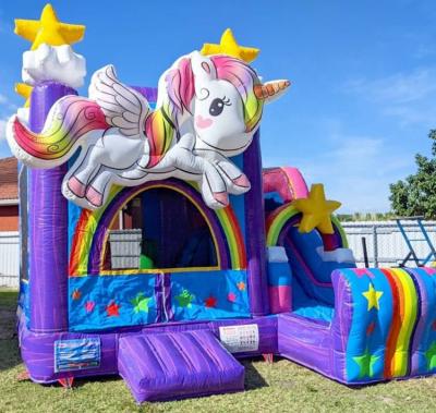 China Outdoor Or Indoor Combo Unicorn Inflatable Jumper Star Inflatable Bouncer Castle For Rental for sale