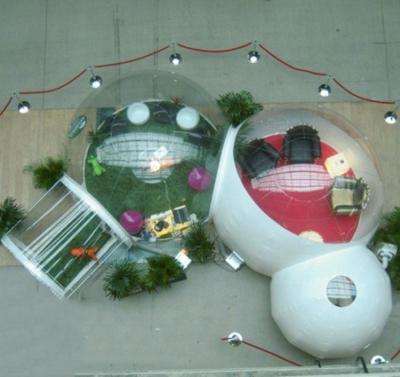 China 3 Rooms Inflatable Bubble Tent 4.5+4.5+2.8meter Transparent Inflatable Tent PVC Bubble Houses 4.5m+4.5m+2.8m room+2m tunnel for sale