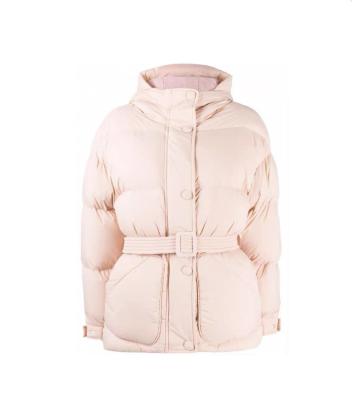 China Customized new raincoat for USA EUROPE fashion comfortable ultra light downproof women's down jacket with belt for sale