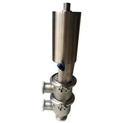 China DN25-DN100 Food Sanitary 1-4 Stainless Steel Pneumatic Clamped Reversible Manual Reversing Valve for sale