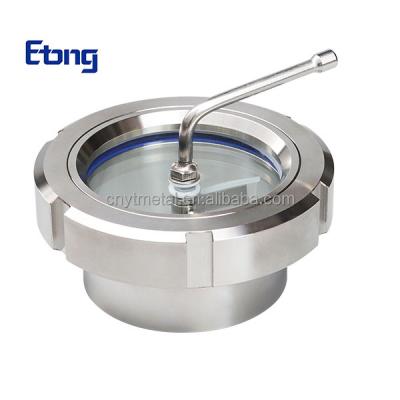 China High Pressure 1/2'8' Stainless Steel Food Sight Glass With Light for sale