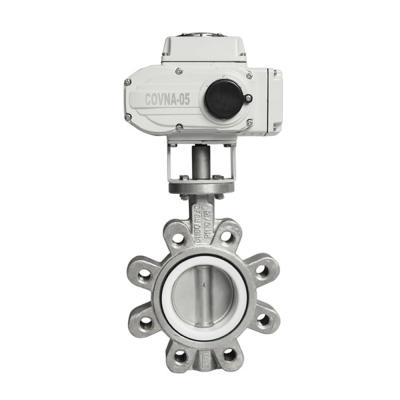 China COVNA 12V DC 220VAC General ANSI Class 300 PTFE Lined Motorized Stainless Steel Butterfly Stainless Steel Hook Type Pneumatic Valves for sale