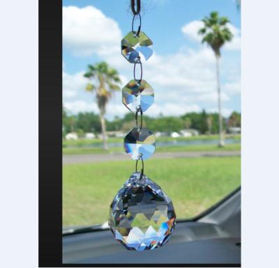 China China fengshui crystal window prism sun catcher faceted ball with octagon bead chain for sale