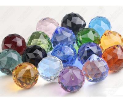 China Feng Shui decorating fengshui color crystal hanging ball window faceted prism for sale