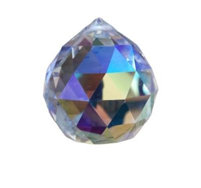 China China Ab Coating Color Crystal Glass Decorative Round Faceted Ball Window Prism for sale