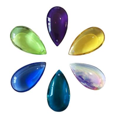 China Decorative China Color Crystal Glass Tears Drops Smooth Simple Prism Pendant for sale