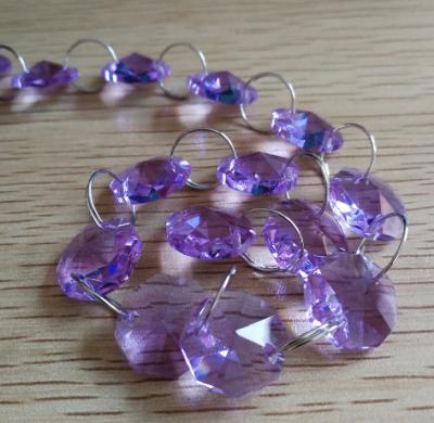 China China Purple Color Crystal Glass Octagon Beads for sale