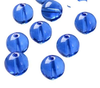 China Blue Color Crystal Glass Soft Round Pearl Balls For Decoration for sale