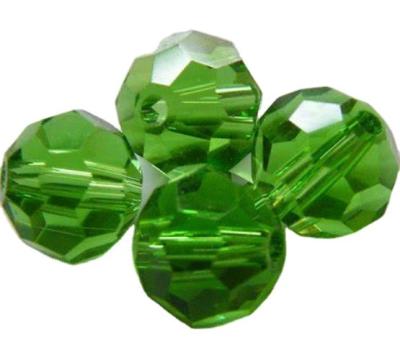 China Green Color Crystal Glass Decorative Faceted Cut Beads Balls For Jewelry for sale