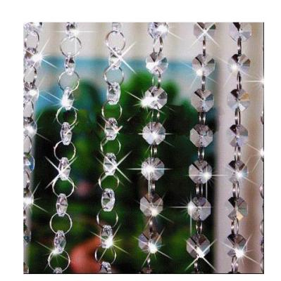 China China decorating crystal glass octagon bead garland chain curtains with circle rings for sale