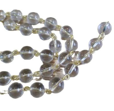 China Crystal Rosary Linked Smooth Crystal Glass Beads Chain Decoration for sale