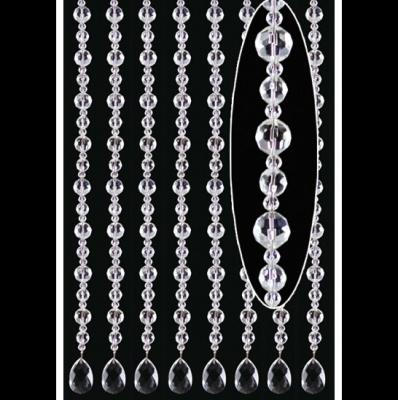 China Faceted Round China Crystal Glass Bead String Tiers Curtain For Decoration for sale