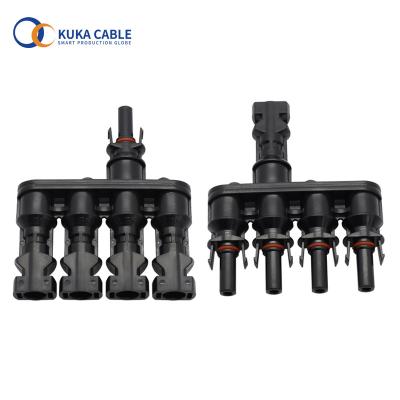 China Central 4 in 1 T branch pipe for solar panel parallel connection for sale