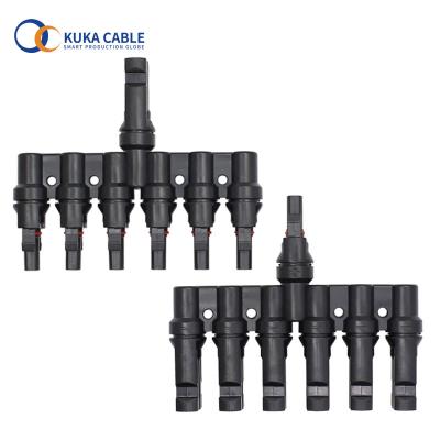 China Central 6 in 1 T branch pipe for solar panel parallel connection for sale