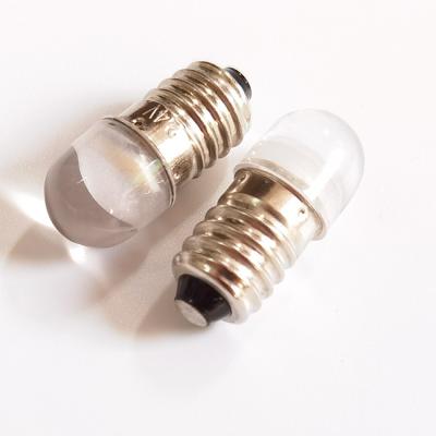 China E10 Residential LED Flashlight Bulbs 6V-30V Warm White Mini Torches Light Lamp Bulb With Clear Cover for sale