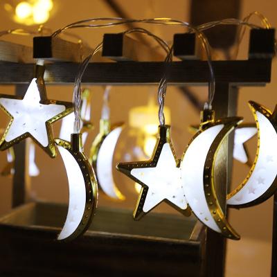 China LED Star Curtain Lights Superwin 1.5M/3M 10/20 String Ramadan Party Decoration Light Moon Star Eid Mubarak Party Supplies Window Curtain LED Lights for sale