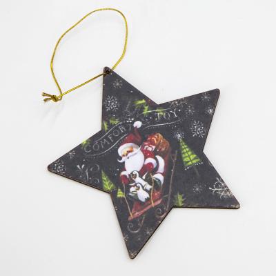 China Christamas Home Decor Wooden Christmas Slices Pendants Embellishments Hanging Tags For Tree Wall Party Decoration Xmas Tree Ornaments Wood for sale