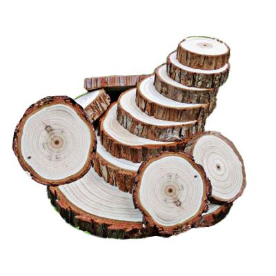 China Europe Factory Outlet 3.5~4in Natural Unfinished Log Slice Circle And Bark Log Disc Can Be Used For DIY Crafts for sale