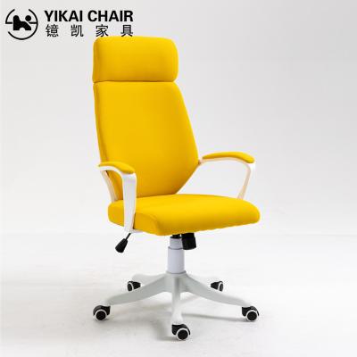 China (Height) Ergonomic Cloth Manager Office Chair For Sale Adjustable Plastic Back Yellow for sale