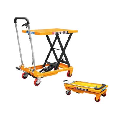 China Easy Heavy Load Mobile Hydraulic Table Lifter Cargo Cargo Scissor Lift Table Car for sale