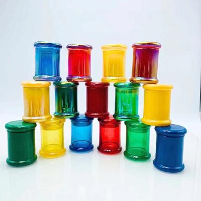 China Wholesale Home Decor Single Colored Candle Holder BOYE Glass Jars With Glass Lids For Candle Making for sale