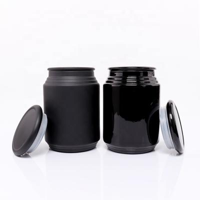 China For wedding/resturant/home decoration empty recycled black seal lock lids and large glass jars for candle making for sale