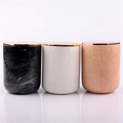 China Wholesale Home Decoration Black Home Decoration BOYE Candle Holder Marble Pots for sale