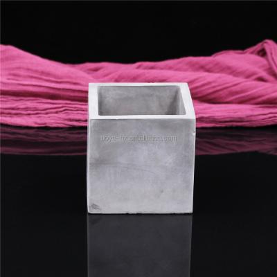 China Clear Home Decoration Square Home Decoration BOYE Gray Concrete Candle Jars for sale